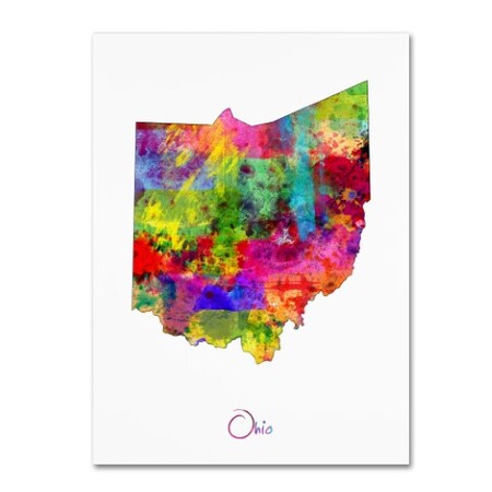 Michael Tompsett 'Ohio Map' Canvas Art,14x19